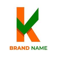 letter k digital check mark logo vector