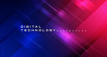 tecnología digital abstracta circuito futurista fondo rosa azul, tecnología de ciencia cibernética, futuro de comunicación de innovación, datos grandes ai, conexión de red de Internet, vector de ilustración de alta tecnología en la nube
