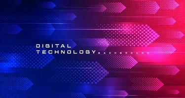 Abstract digital technology futuristic circuit blue pink background, Cyber science tech arrow, Innovation future Ai big data, Global internet network connection, Cloud hi-tech illustration vector