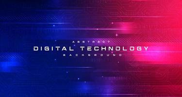 tecnología digital abstracta circuito futurista fondo rosa azul, tecnología de ciencia cibernética, futuro de comunicación de innovación, datos grandes ai, conexión de red de Internet, vector de ilustración de alta tecnología en la nube