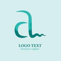 Attractive green letter shaped logo vector