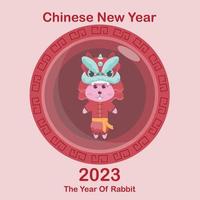 2023 year of the rabbit chinese new year celebration vector