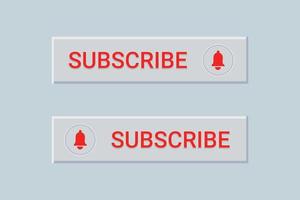 botón de suscripción de youtube con elemento de vector de icono de campana
