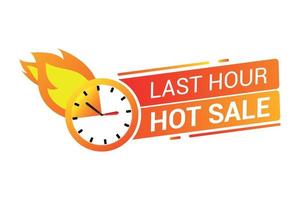 Last Hour Hot Sale Vector Design with clock timer.