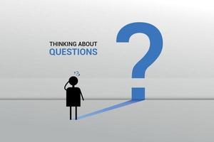 Thinking,Doubt,Problems,Questions vector background creative design.