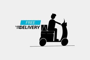 Free Delivery or Free shipping Vector Design with biker.