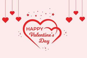 Happy valentines day with love heart design vector