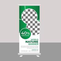 diseño de plantilla de banner enrollable de naturaleza vector