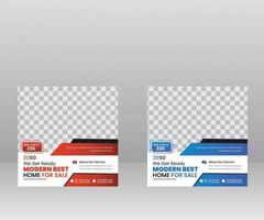 Real Estate Social Media Post Template Design vector