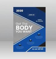 Fitness or Gym Flyer Template Design vector