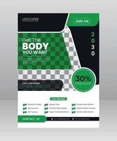 Fitness or Gym Flyer Template Design vector