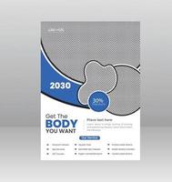 Gym or Fitness Flyer Template Design vector