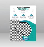 Technology Flyer Template Design Post vector