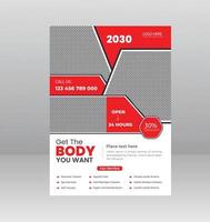 Gym or Fitness Flyer Template Design vector