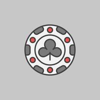 clubs casino chip vector concepto color icono o logotipo