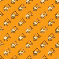 Camel in Egypt vector concept yellow geometric seamless pattern