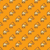 Camel in Egypt vector concept yellow geometric seamless pattern