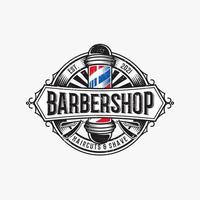 plantilla de vector de logotipo de barbería vintage