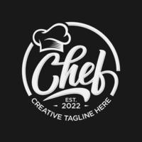 plantilla de vector de logotipo de diseño vintage de chef de cocina