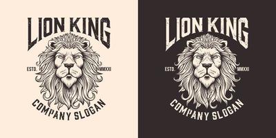 King Lion Head Mascot Vector Illustration