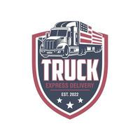 plantilla de logotipo de camión, logotipo perfecto para negocios relacionados con la industria automotriz vector