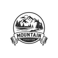 plantilla de diseño de logotipo de montaña vintage vector