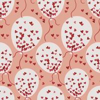 A pattern of white balloons with hearts. Frosted balls with hearts. Background for printing on textiles and paper. Gift wrapping for Valentine's Day. gift wrapping in the theme of Valentine's day vector