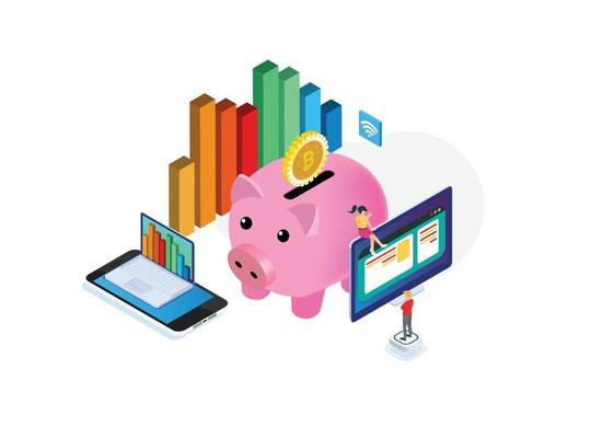 Depositing, banknote banner. Money on smartphone, coin holding. Bank concept Vector Illustration Suitable for Diagrams, Infographics, Game Asset, And Other Graphic Related Assets