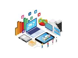 Modern Isometric Cloud Computing Illustration, Web Banners, Suitable for Diagrams, Infographics, Book Illustration, Game Asset, And Other Graphic Related Assets vector