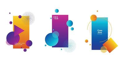 Set of abstract trendy shape for copy space. Collection of creative flyer template vector