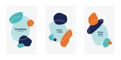 conjunto de diseño abstracto minimalista para plantilla de póster. composición de forma moderna para espacio de copia vector