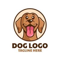 Dog Head Sticking Tongue Out Logo Design vector