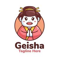 diseño de logotipo de kimono de geisha japonesa