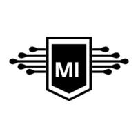 MI letter logo design.MI creative initial MI letter logo design . MI creative initials letter logo concept. vector