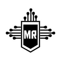 MR letter logo design.MR creative initial MR letter logo design . MR creative initials letter logo concept. vector