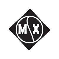 mx letter logo design.mx creativo inicial mx letter logo design. concepto de logotipo de letra de iniciales creativas mx. vector