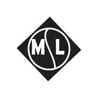 ml letter logo design.ml diseño inicial creativo del logotipo de la letra ml. ml concepto de logotipo de letra inicial creativa. vector
