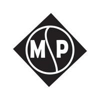 diseño del logotipo de la letra mp.mp diseño creativo inicial del logotipo de la letra mp. mp concepto creativo del logotipo de la letra de las iniciales. vector