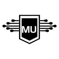 mu letter logo design.mu creative initial mu letter logo design. concepto creativo del logotipo de la letra de las iniciales mu. vector