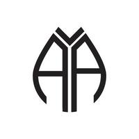 diseño del logotipo de la letra aa.diseño inicial creativo del logotipo de la letra aa. aa concepto creativo del logotipo de la letra de las iniciales. vector