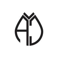 diseño del logotipo de la letra aj.diseño inicial creativo del logotipo de la letra aj. concepto de logotipo de letra de iniciales creativas aj. vector