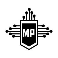 diseño del logotipo de la letra mp.mp diseño creativo inicial del logotipo de la letra mp. mp concepto creativo del logotipo de la letra de las iniciales. vector