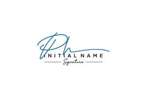 Initial PH signature logo template vector. Hand drawn Calligraphy lettering Vector illustration.