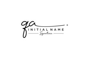 Initial QA signature logo template vector. Hand drawn Calligraphy lettering Vector illustration.