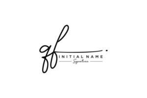 Initial QF signature logo template vector. Hand drawn Calligraphy lettering Vector illustration.