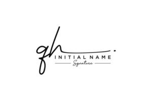 Initial QH signature logo template vector. Hand drawn Calligraphy lettering Vector illustration.