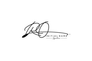 Initial RO signature logo template vector. Hand drawn Calligraphy lettering Vector illustration.