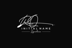 Initial RQ signature logo template vector. Hand drawn Calligraphy lettering Vector illustration.