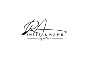 Initial RA signature logo template vector. Hand drawn Calligraphy lettering Vector illustration.