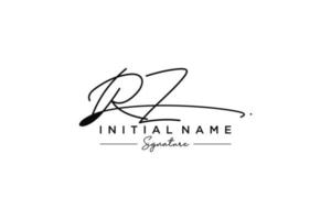 Initial RZ signature logo template vector. Hand drawn Calligraphy lettering Vector illustration.